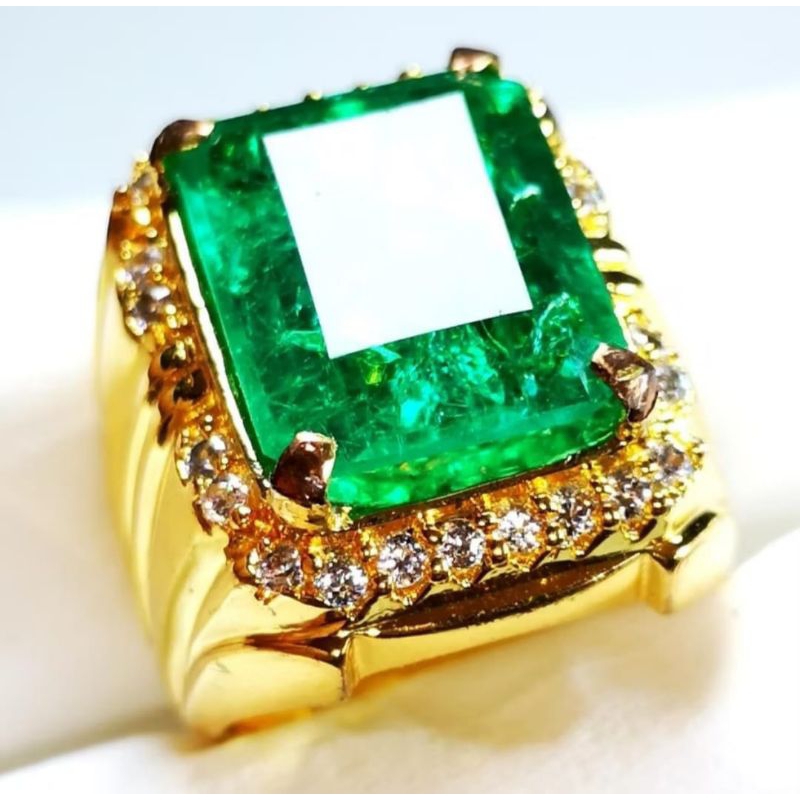 Cincin permata zamrud rusia asli chatam