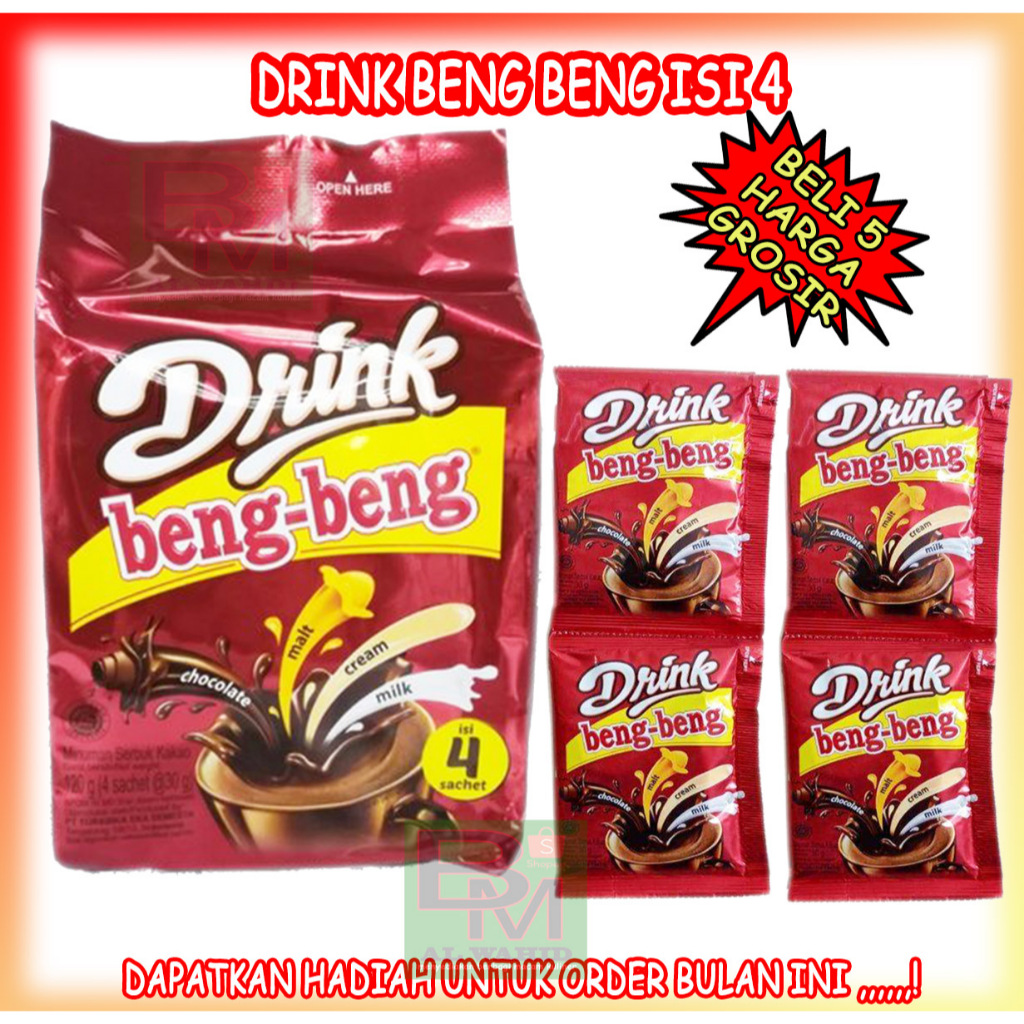 

Drink Beng-beng isi 4 sachet minuman serbuk kakao 120 gram