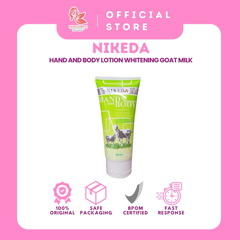 ❤️Bunoshopp28❤️ NIKEDA Hand And Body Lotion Whitening Goat Milk 100ml