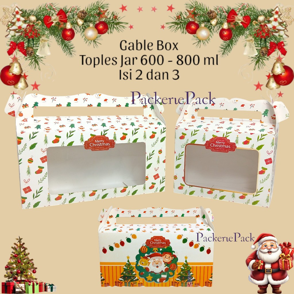 

(10 PCS) GABLE BOX DUPLEX NATAL TOPLES PET JAR SILINDER ISI 2 UKURAN 600ML/800ML / TOPLES NATAL / MERRY CHRISTMAS