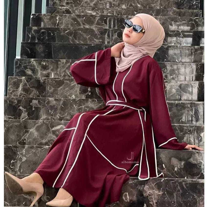 ABAYA ASMAH GAMIS DRESS ARAB SAUDI ABAYA ASMAH MINIMALIS EXCLUSIVE BAHAN CRINKLE AIRFLOW IMPORT