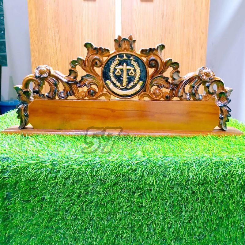 Papan Nama Ukir - Papan Nama Kayu Jati - Papan Nama Jabatan Bahan Kayu Jati