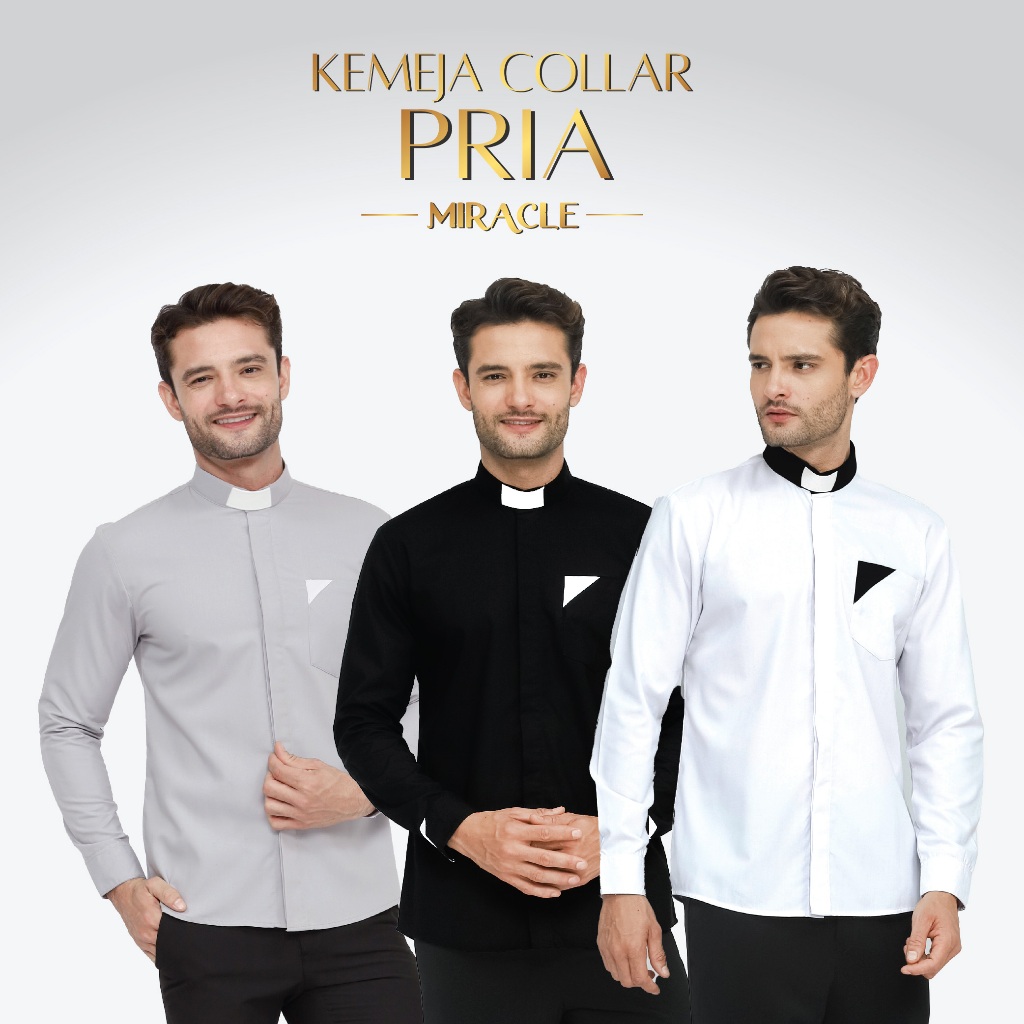 Pendeta - Kemeja Collar Pria Panjang Variasi - Jos Miracle Bandung