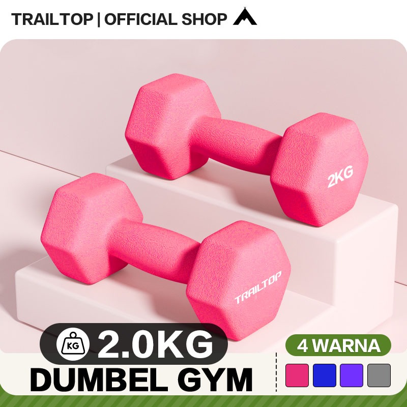 Trailtop Dumbell 2kg Sepasang Barbel 2kg Dumbbell Neoprene Anti slip Alat Olahraga Di Rumah / Gym