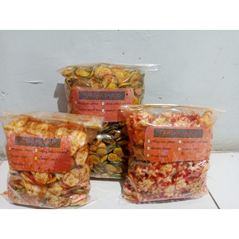 

keripik seblak beraneka rasa pedas& gurih 500grm 3 pics