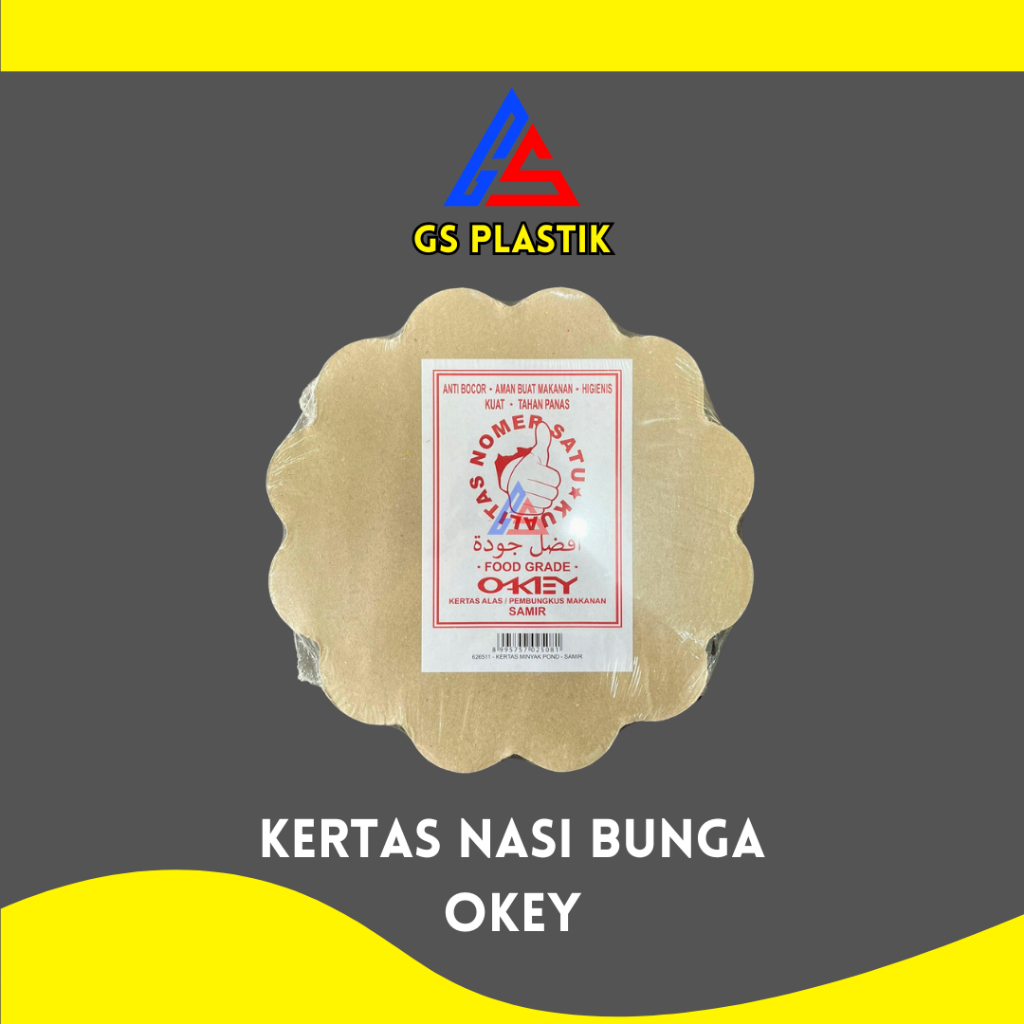 Kertas Nasi Bunga Kertas Nasi Coklat Piring Rotan Alas Piring Rotan 200 Lembar