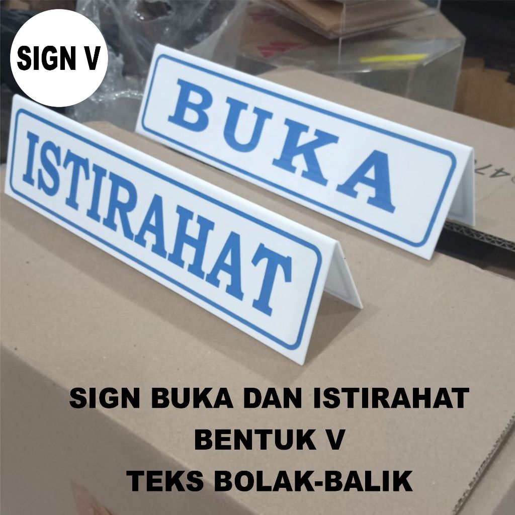 

Sign Akrilik Buka Istirahat Tanda Untuk Meja Kantor