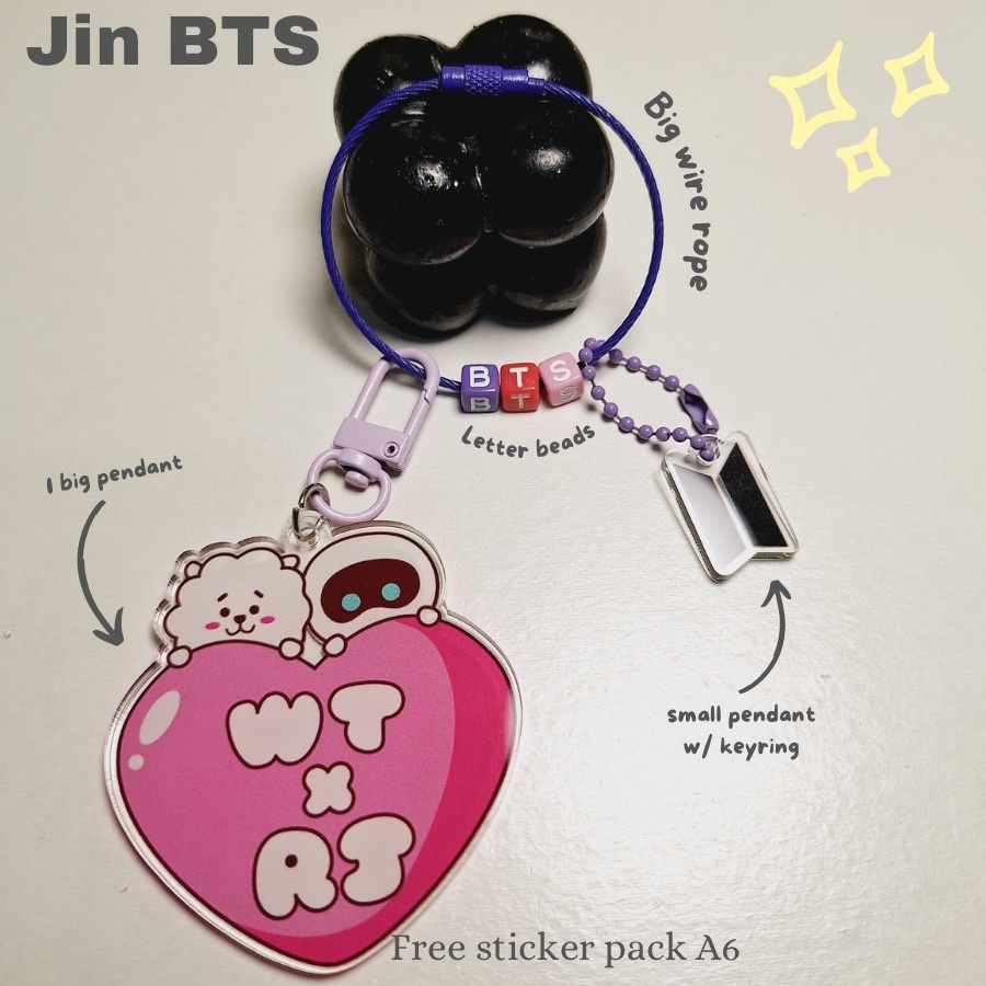 (Gratis Sticker) Bag Charm WT x RJ / Gantungan Kunci