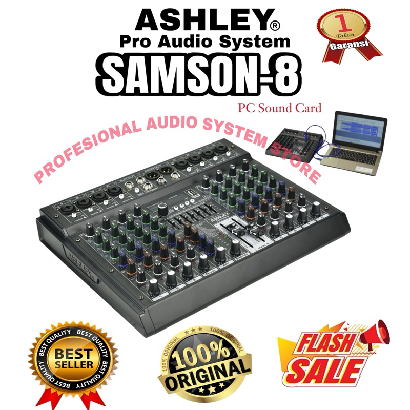 MIXER ASHLEY 8 CHANNEL SAMSON8 SAMSON 8 SAMSON-8 ORIGINAL BERGARANSI RESMI ASHLEY