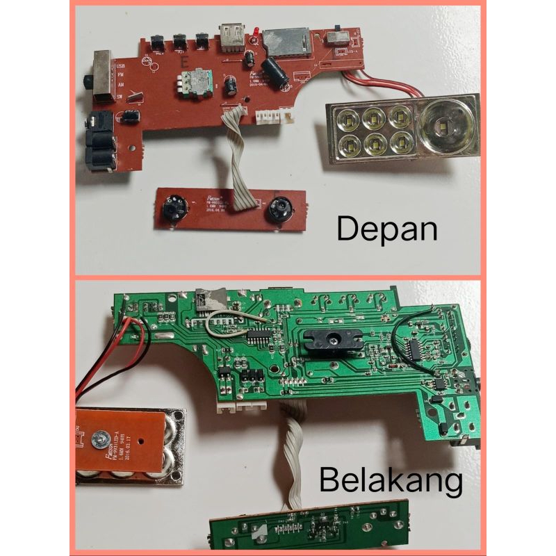 Modul kit mesin Pcb Radio plus saklar komplit dengan lampu