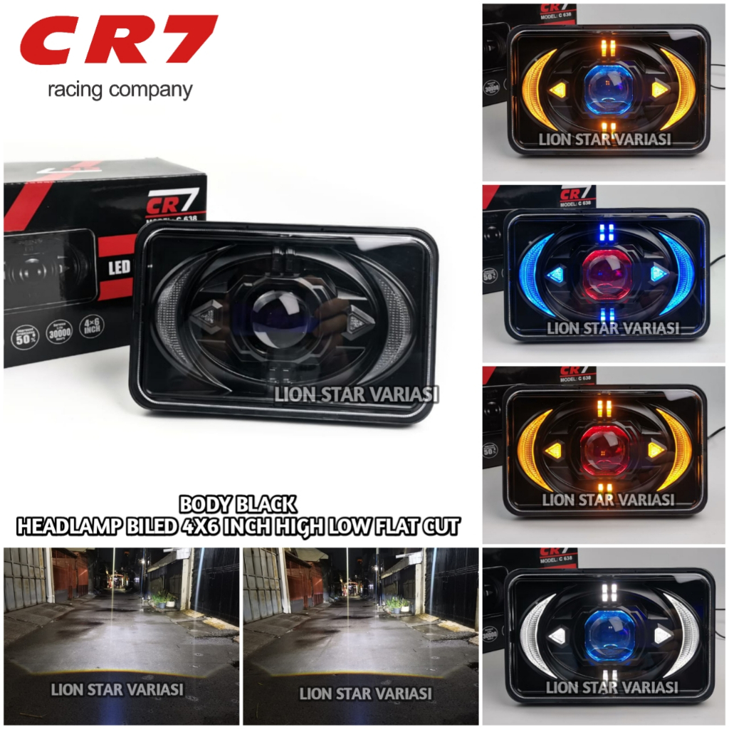 Headlamp Biled Kotak 4x6 Inci Universal untuk Motor dan Mobil
