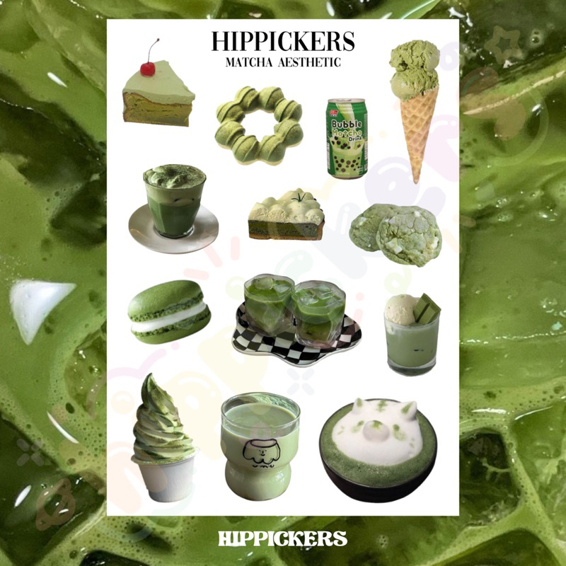 

Matcha Aesthetic Sticker Sheet A6 Waterproff by Hippickers