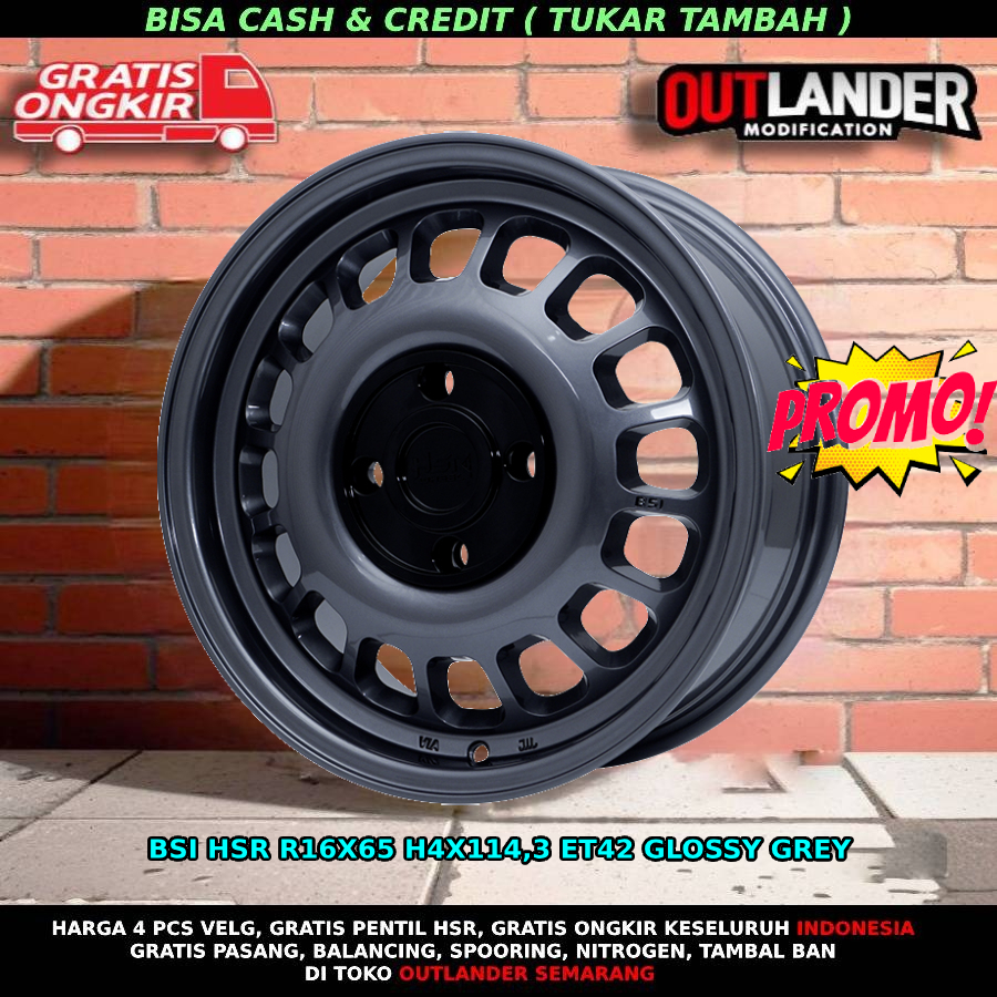 Velg racing ring 16 xenia livina confero maestro avanza kijang kapsul evalia hsr bsi r16 grey