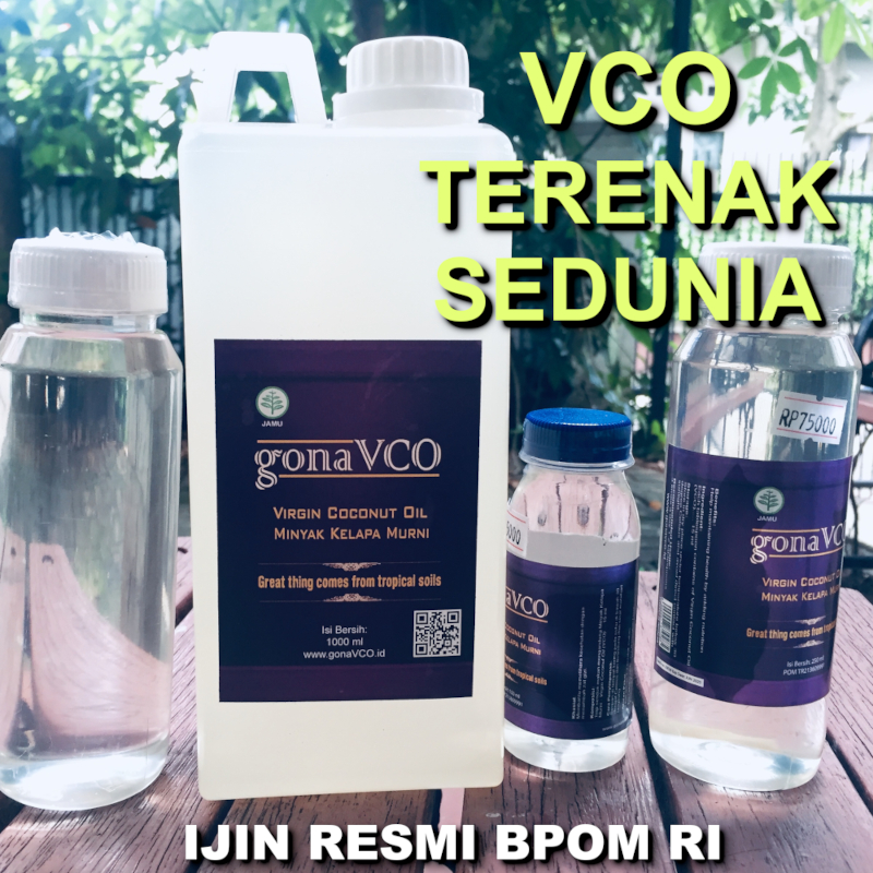 

VCO Virgin Coconut Oil 1000ml gonaVCO Authentic Minyak Kelapa Murni 1000 ml Cold-pressed ijin BPOM