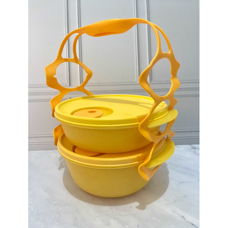 Tuppy PL Rantang CAB kuning Carry All Bowl 2 susun Tupperware
