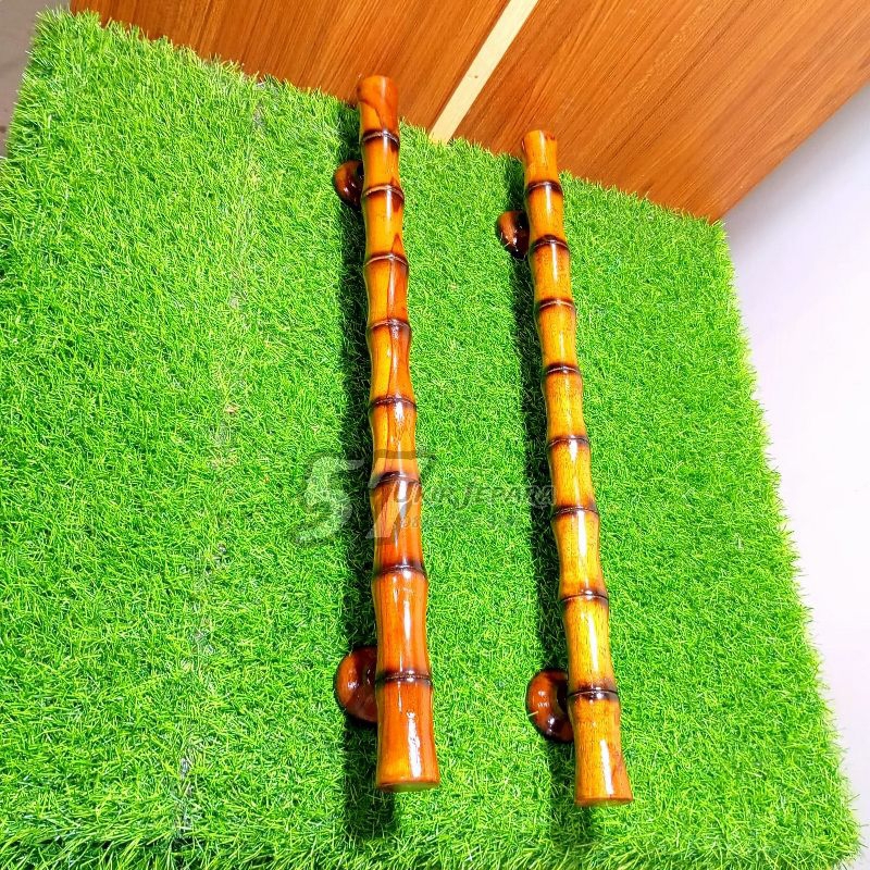Gagang Tarikan Pintu Panjang Kupu Tarung - Handle Pintu Rumah Bahan Kayu Jati (M6)