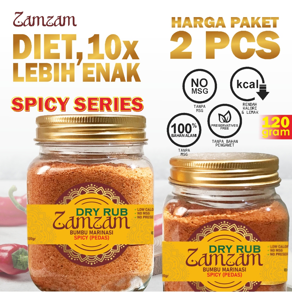 

Paket 2 pcs Zamzam Dry Rub Spicy (Bumbu Marinasi Pedas)