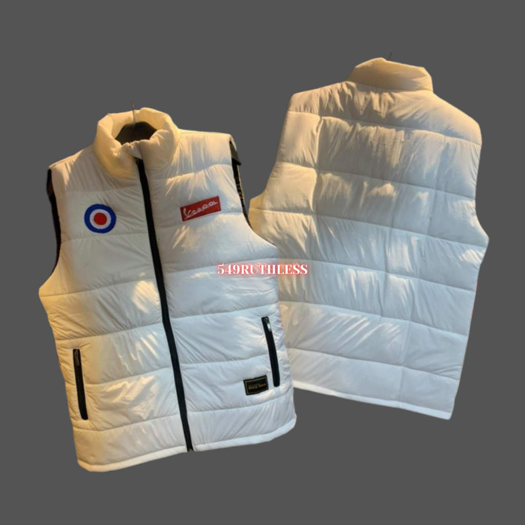 Rompi Vespa Logo Bordir Original Music Denim Vest Motif Vespa Parasute Mayer Vest Rompi Pria Korea