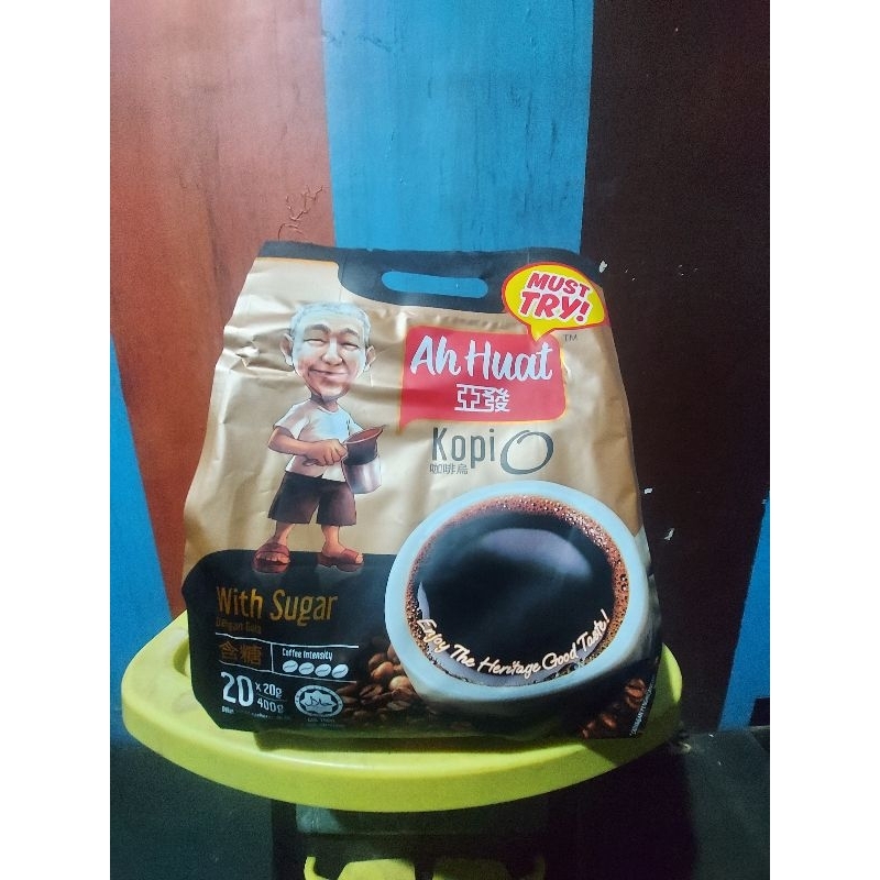 

Ah Huat Kopi O Kosong with Sugar (20x20gr) AhHuat Kopi O Kosong dengan Gula