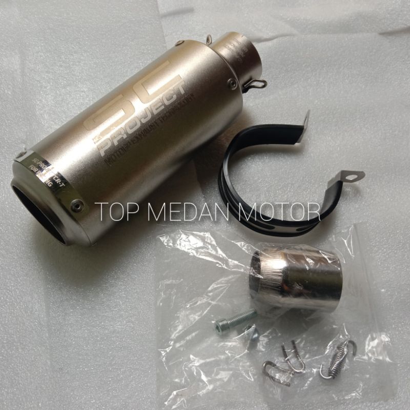 KNALPOT SILINCER SC PROJECT CRT SANDBLAST SILVER IN 51 mm IMPORT ORIGINAL TAIWAN