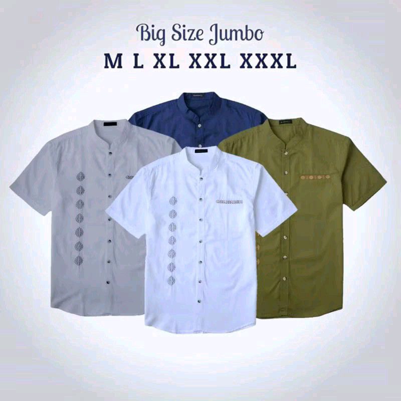 hot deals baju koko dewasa putih bordir mewah lengan pendek