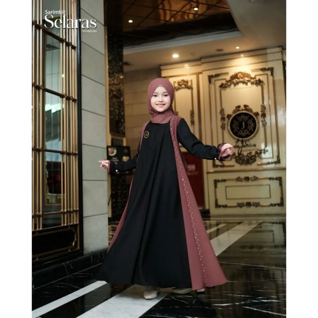 RYNA SYAR'I KIDS GAMIS ANAK PEREMPUAN TERBARU PAKAIAN MUSLIM ANAK USIA 6 - 14 TAHUN BAHAN CERUTY