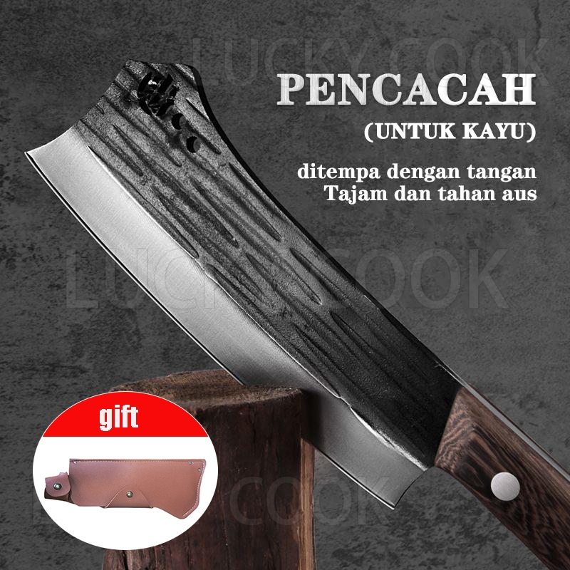 COD Golok Baja Pemotong PohonAlat Tukang Kerja Golok Daging Ketebalannya 5MM