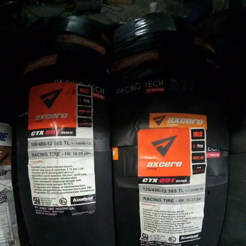 ban kingland ctx-001 slick ring 12 ukuran 100-80/12 dan 120-80/12.soft compound