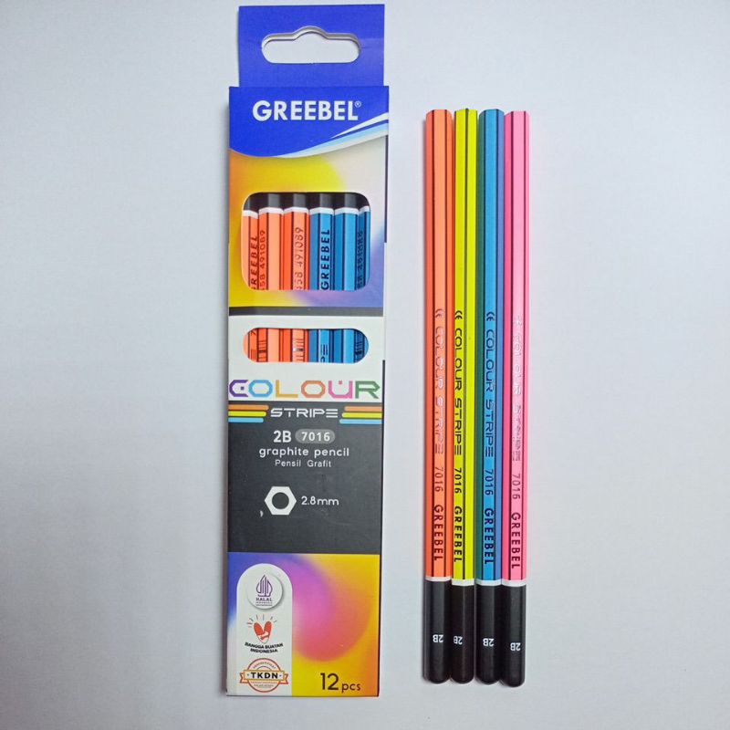 

Greebel Colour Stripe Bergaris Pensil Grafis 2B 7016