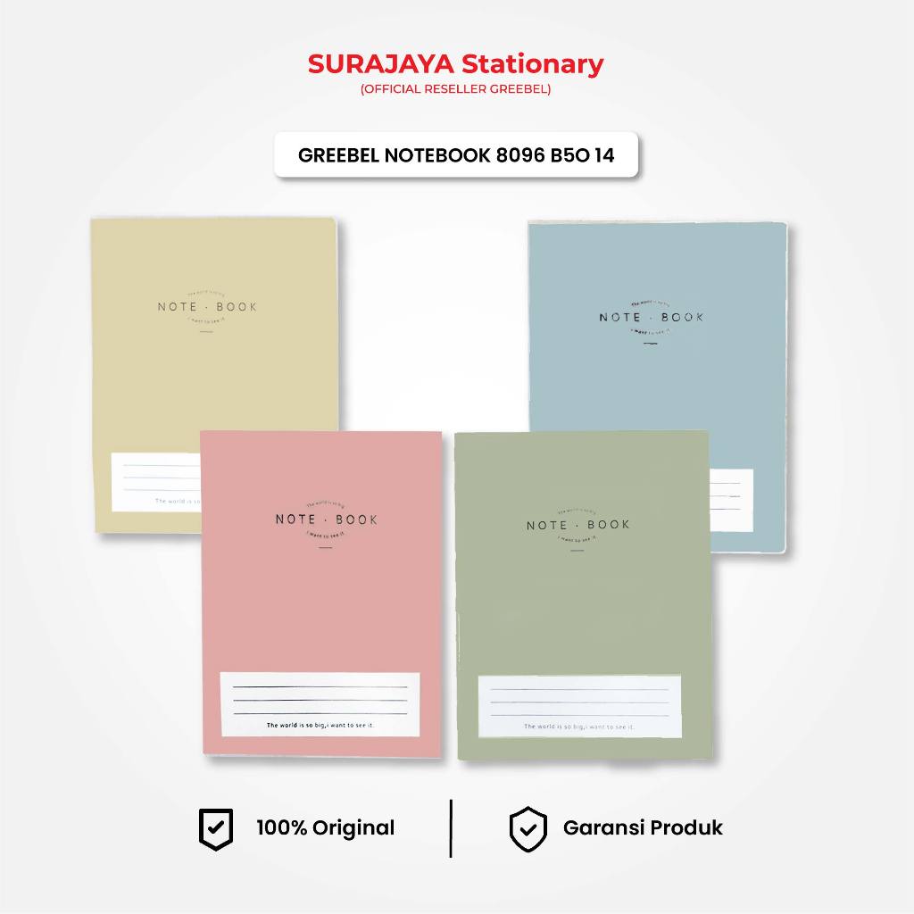 

GREEBEL NoteBook Buku Diary Aesthetic / NoteBook 8096 B5O 14 / Buku Note Binder 96 Halaman / Buku Tulis Lucu Pastel / IStationery
