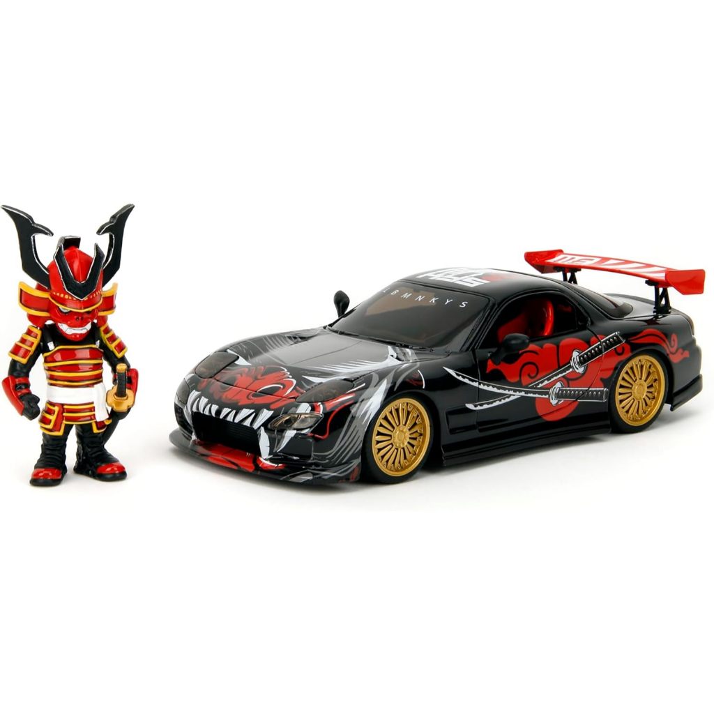 Jada Toys Lab Monkeys 1993 Mazda RX-7 with Saru Figure - 1:24 Diecast Car BMNKYS