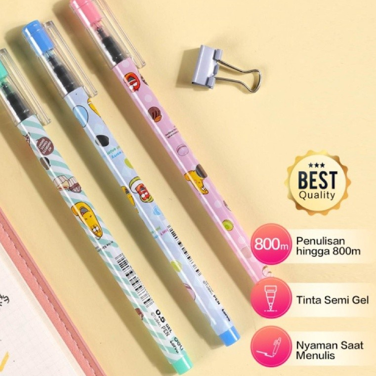

Deli EG32-BK Larva Gel Pen / Pulpen Gel Hitam Needle Tip 0,5mm