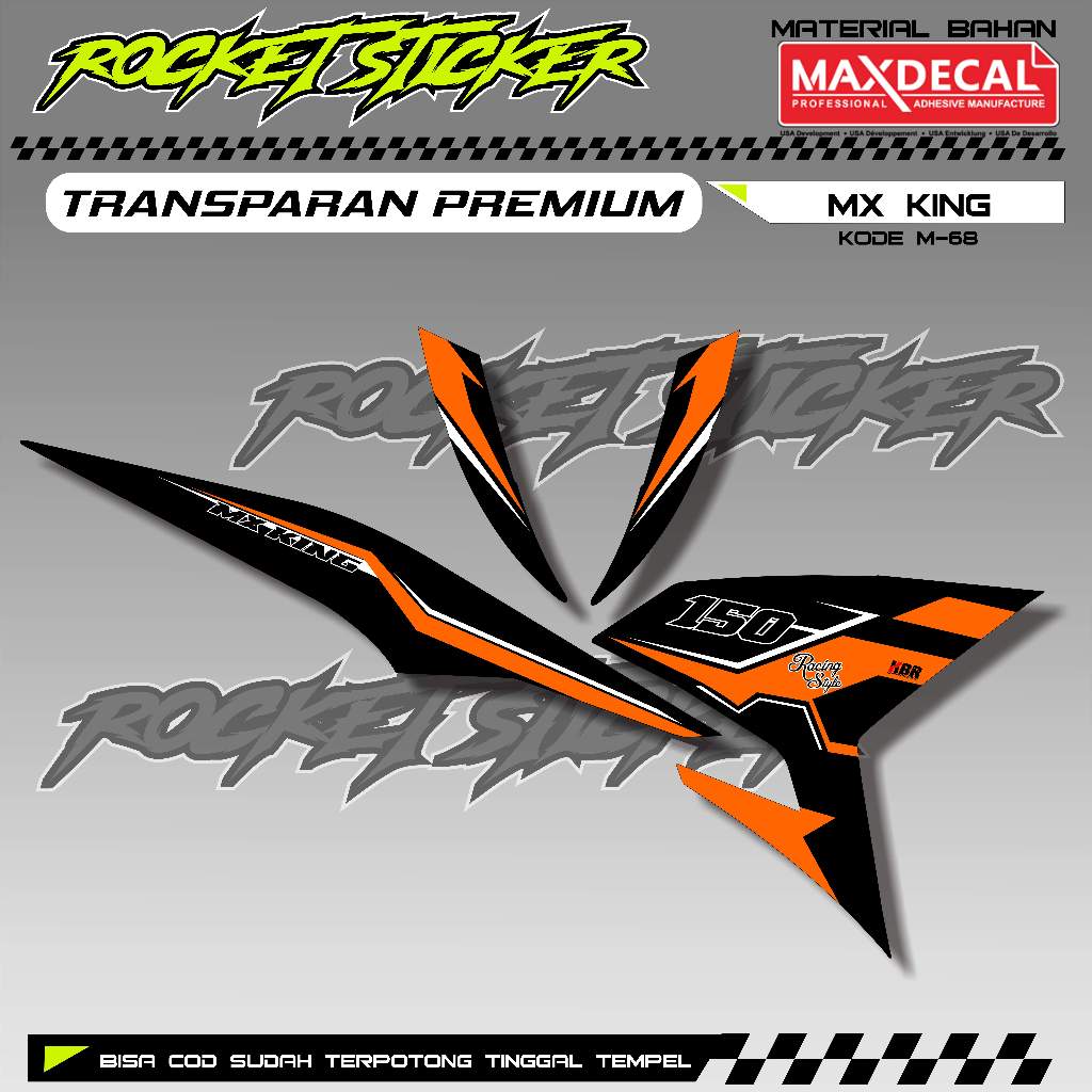 Striping MX KING Variasi Stiker MX KING UV TRANSPARAN KODE M-68 BAHAN MAXDECAL PREMIUM