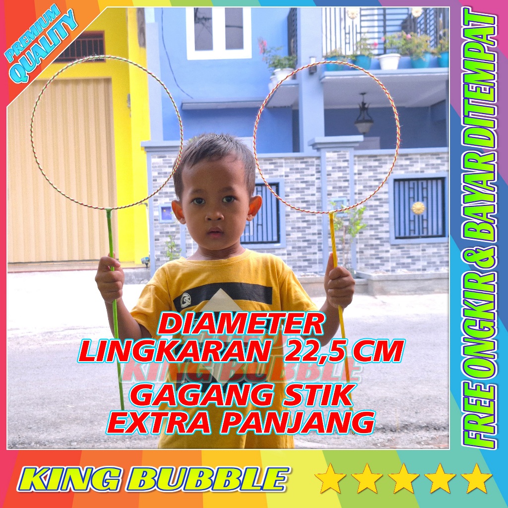 Mainan Anak Soap Bubble Stick / Stik Gelembung Sabun Kualitas Premium Ukuran Besar Diameter 22,5 CM