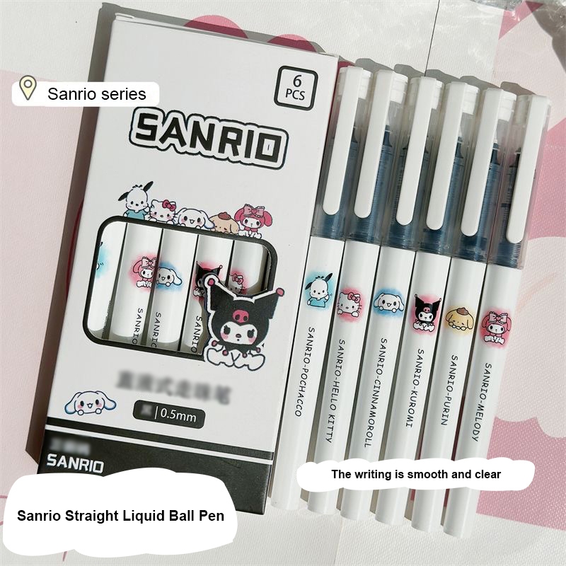 

Eghrerr 0.5MM Bolpoin Lurus Sanrio Lucu Pena Netral Hitam Kartun Gel Pen Pena Profesional Ujian