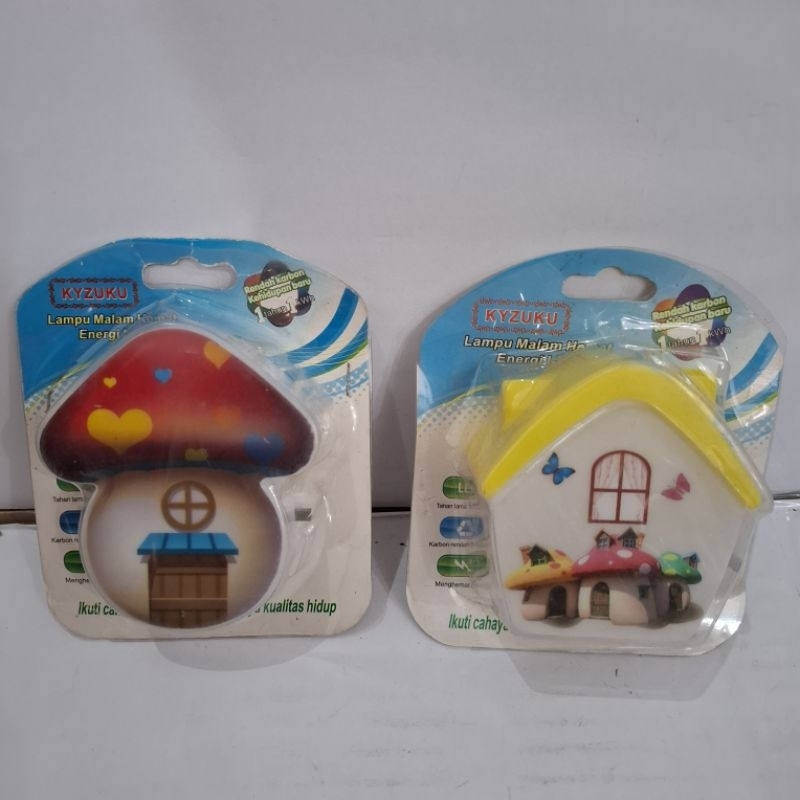 Kyzuku Lampu Tidur Led Karakter Rumah Jamur /Lampu Malam LED