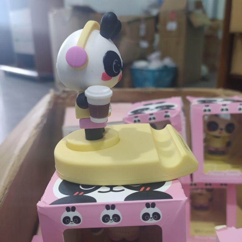 Sandaran HP model Panda Lucu Imut warna kuning phone stand