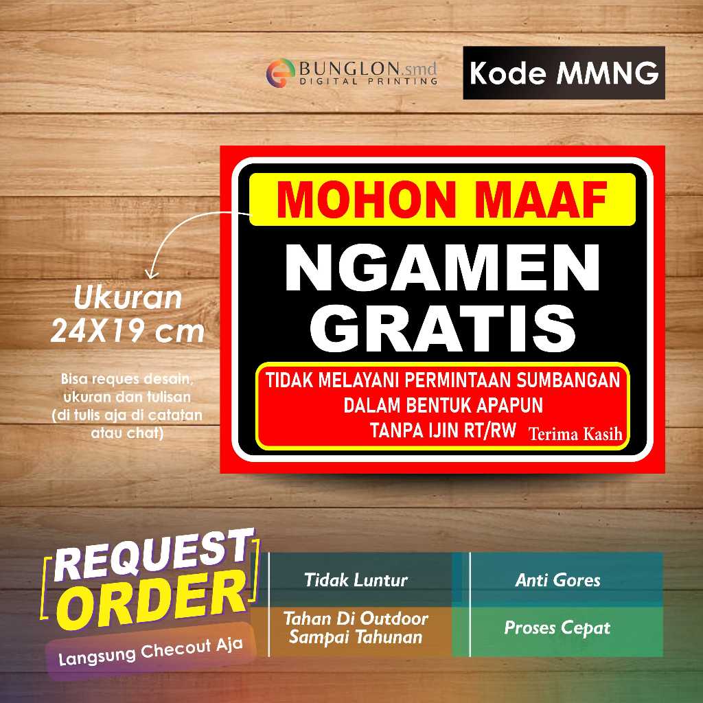 

STIKER MOHON MAAF NGAMEN GRATIS +LAMINASI KODE MMNG HITAM