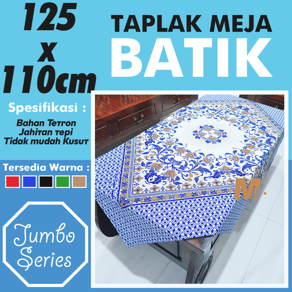 Taplak Meja Batik Raden Ayu Motif Tulis Segi Empat 125x110 Jumbo