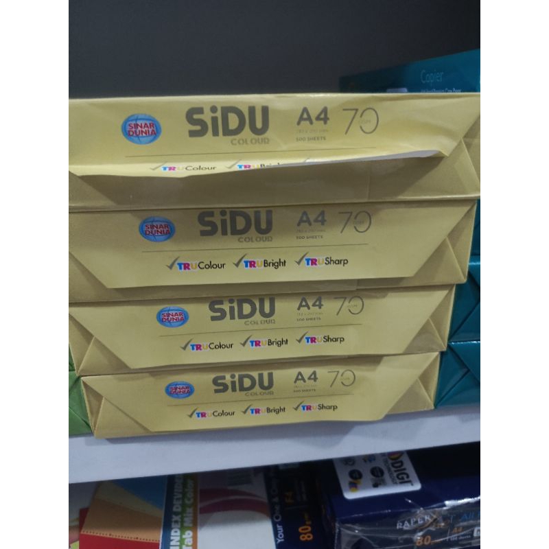 

Kertas Hvs Sidu warna Kuning A4 70gr 1 Rim isi 500 Lembar