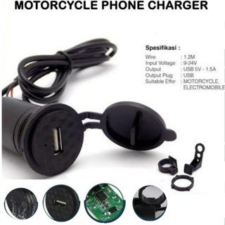 Charger Aki Motor Waterproof USB Plug / Charger Hp di Motor Murah BRACKET ALAT CAS MOTOR