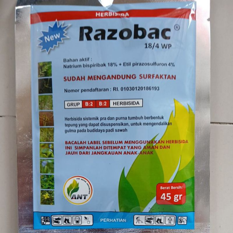 Razobac herbisida padi pra dan purna tumbuh untuk daun lebar sempit dan teki