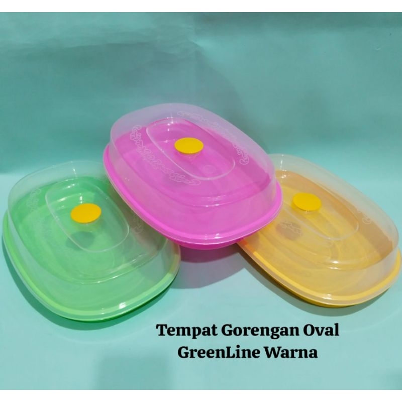 TEMPAT GORENGAN OVAL KOTAK BULAT | WADAH GORENGAN | WADAH KUE DENGAN TUTUP | ROTARI GRENLINE