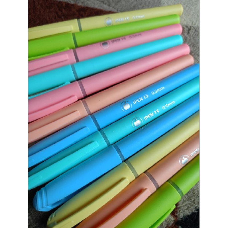 

Pen Gel / Pulpen Gel / Bulpen Gel hitam iPen 15 Vanco 0.5 mm Warna Pastel