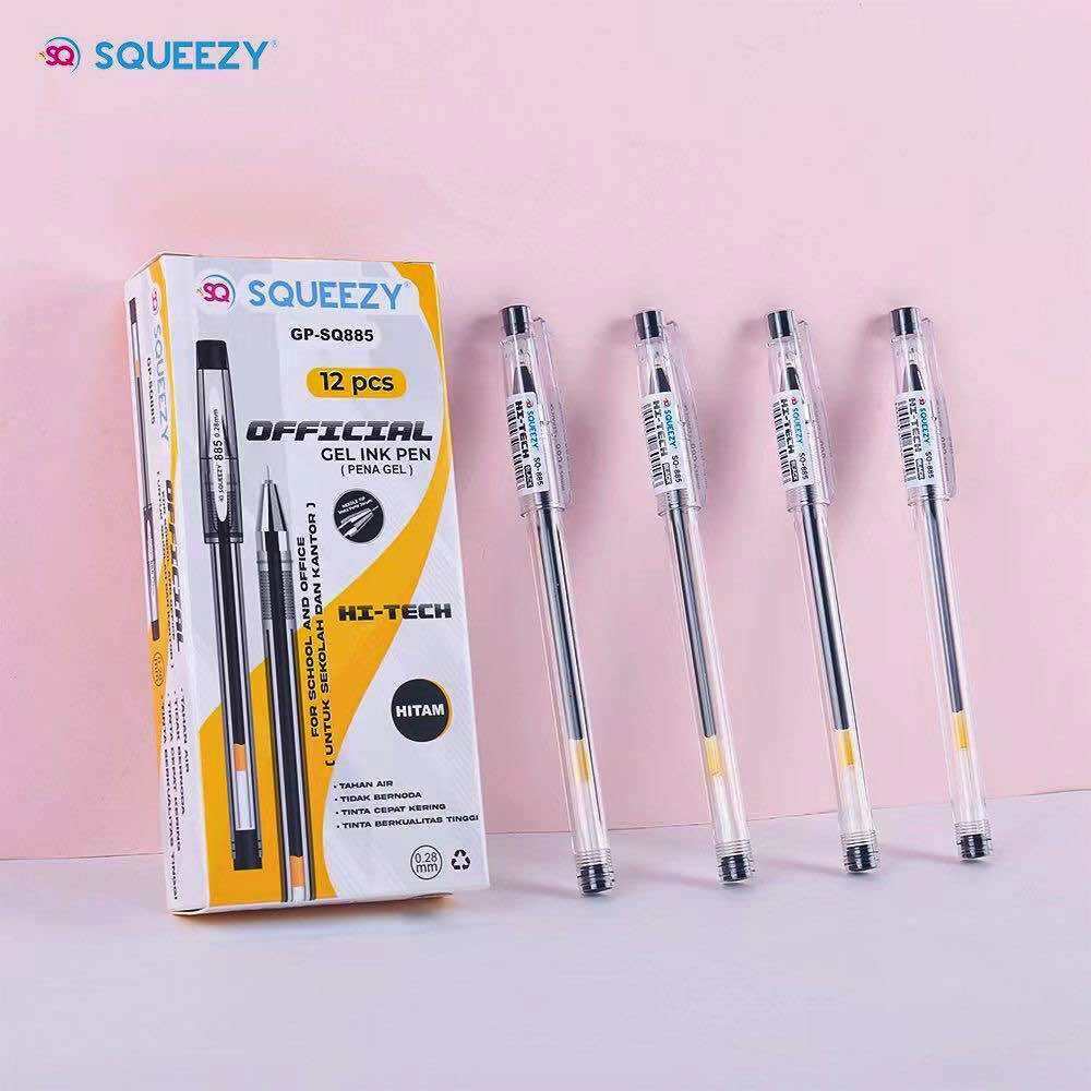 

PACK GEL PEN SQUEEZY HI-TECH GP-SQ882 0.28MM HITAM ISI 12
