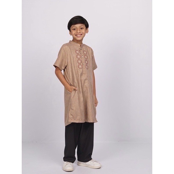 Elzatta Srmbt Kayana Boy Coklat - Fashion Anak Muslim Koko Anak Laki - Laki
