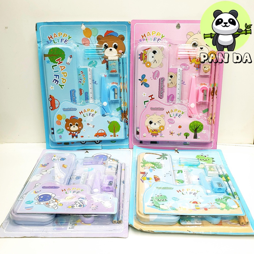 

ALAT TULIS 6011 STATIONERY SET ATK KOTAK PENSIL PENGHAPUS GUNTING SOUVERNIR LUCU KARAKTER