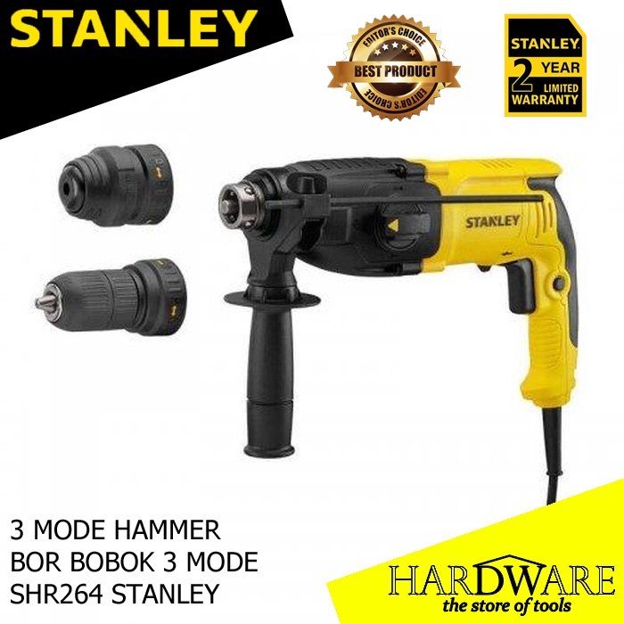 SHR264 STANLEY ROTARY HAMMER 26MM 3MODE QCC SDS PLUS BOR BOBOK SHR 264