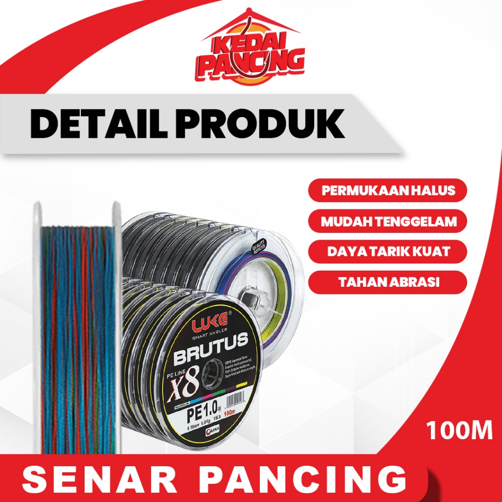 SENAR PANCING BRAID LUKE BRUTUS PE X8 MULTICOLOR 100M