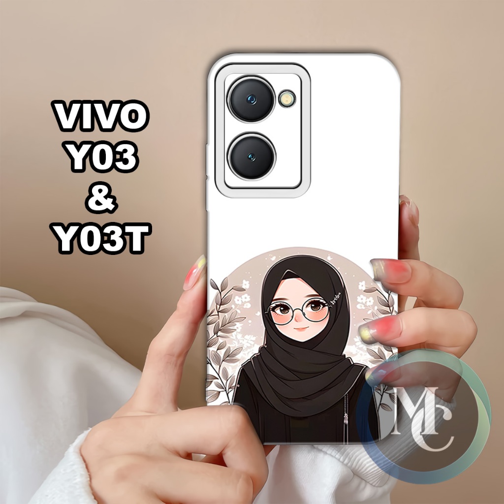 CC32/ Softcase karet lentur untuk Vivo Y03 dan Vivo Y03T/Motif hijab/case Vivo Y03/kesing Vivo Y03/s